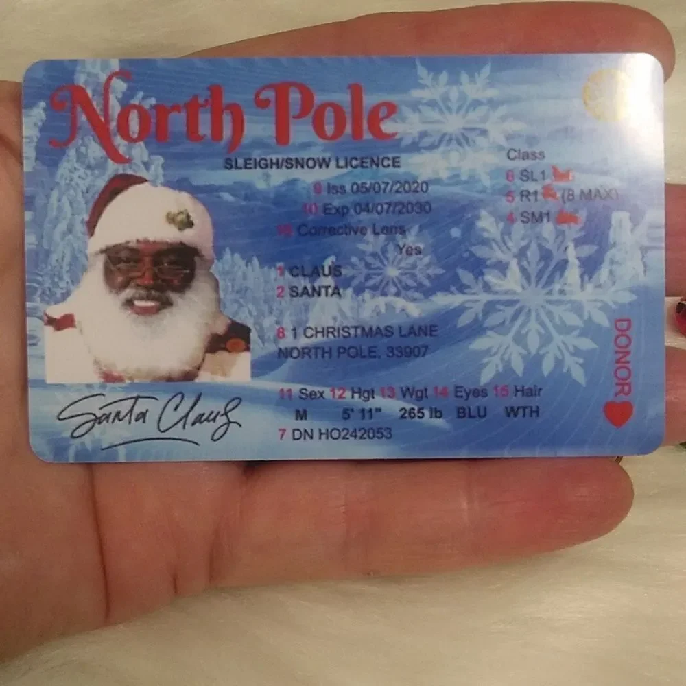 👋 SANTA CLAUS SLEIGH DRIVERS LICENSE novelty kids | Mix And Match 3/$20
